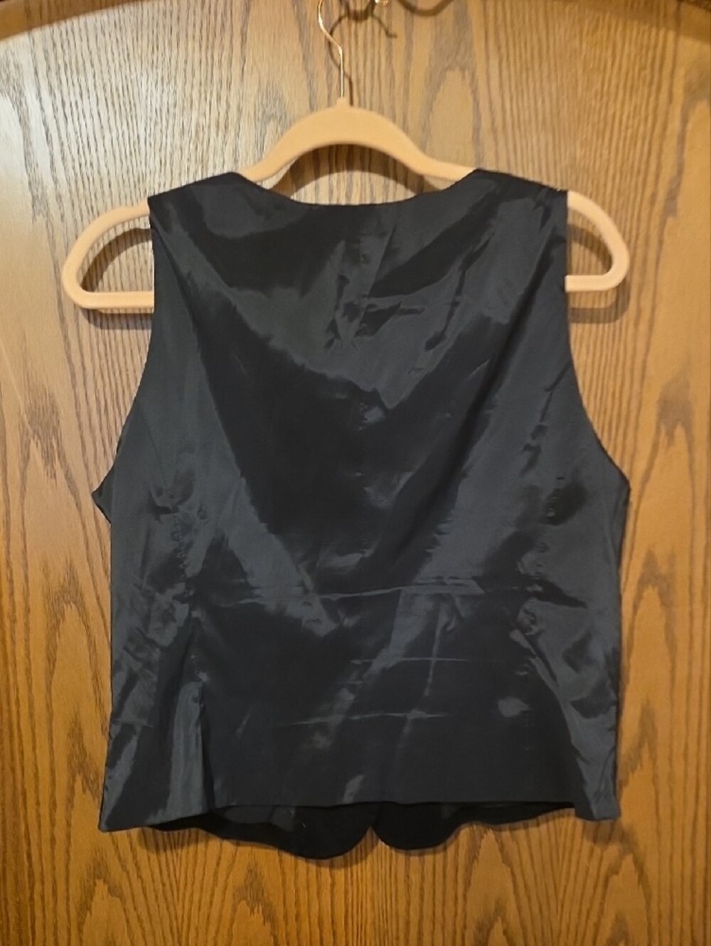 New York & Company Black Velvet Button-Front Women's Vest - Picture 4 of 4